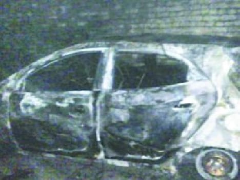 burning car